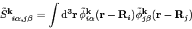 \begin{displaymath}
\tilde{S}\ind{^{\vec{k}}_{i\alpha,j\beta}} = \int\D^3\vec{r...
...c{R}_i) \tilde{\phi}^{\vec{k}}_{j\beta}(\vec{r} - \vec{R}_j)
\end{displaymath}