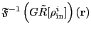 $\fftinv\left(G \tilde{R}[\rho_{\text{in}}^i]\right)(\vec{r})$